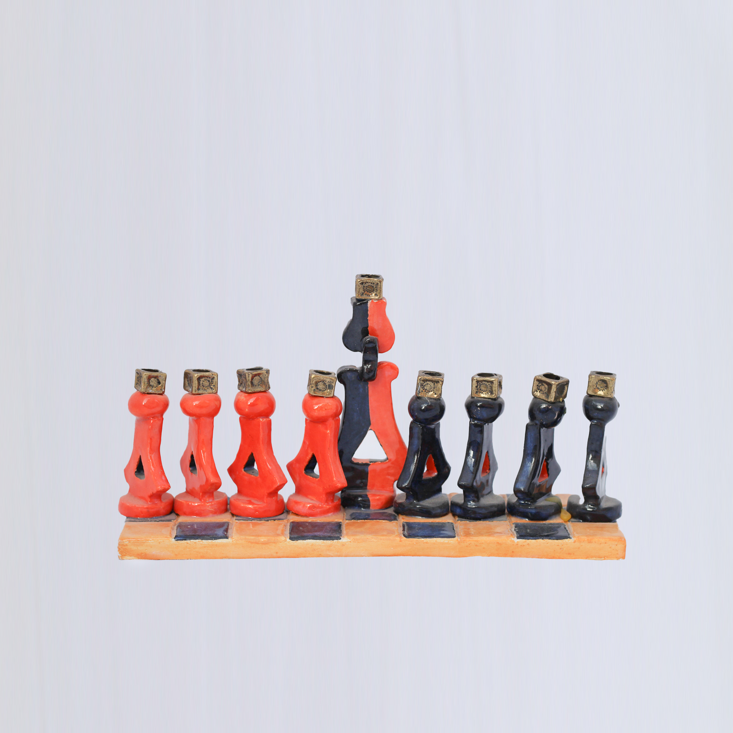 Modern Chess-Inspired Menorah