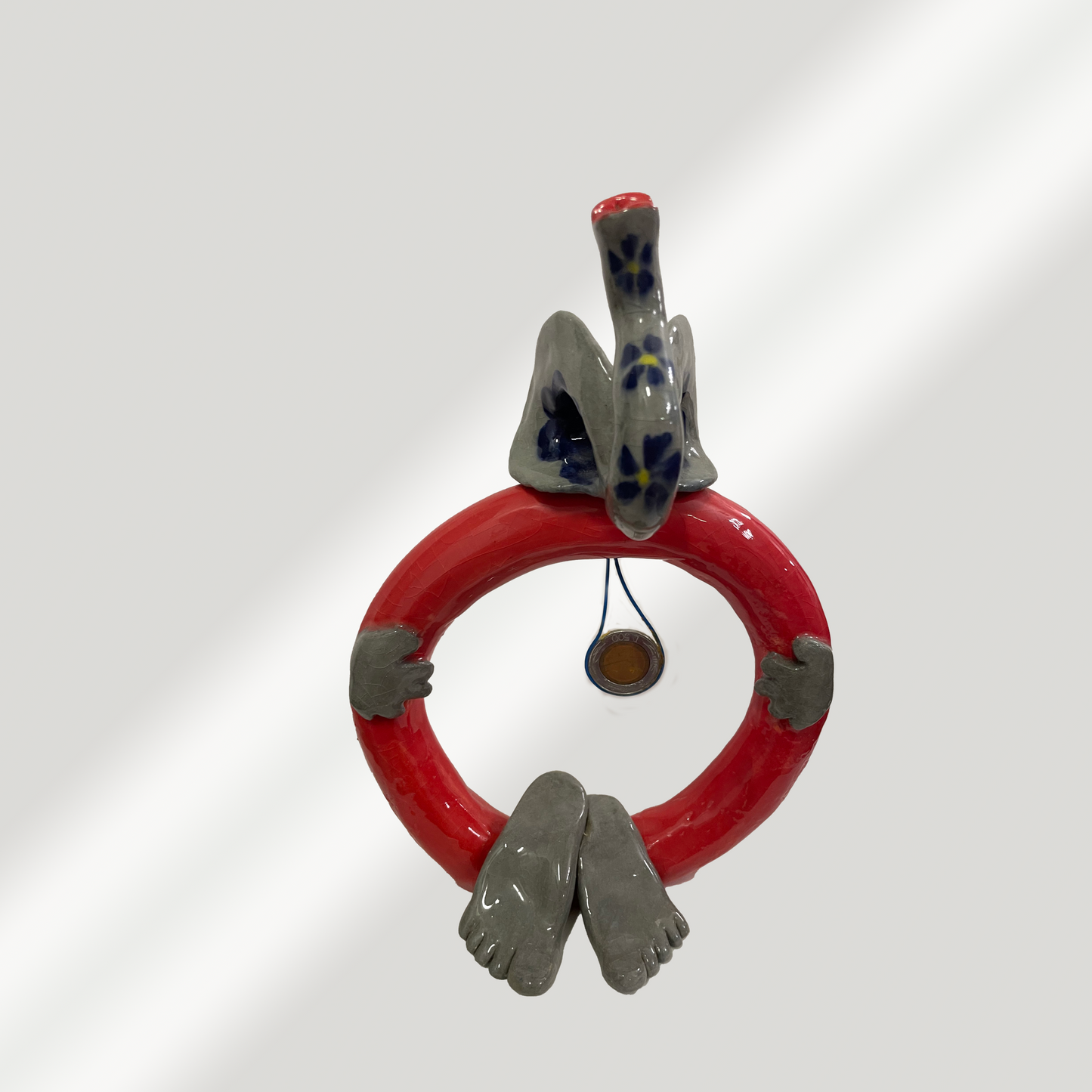 Lucky Elephant - Symbolic Ceramic Sculpture with Lucky Charm